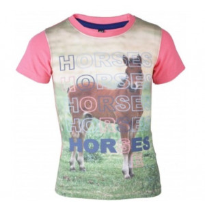 OLLIE t-shirt barn med hästmotiv Horka