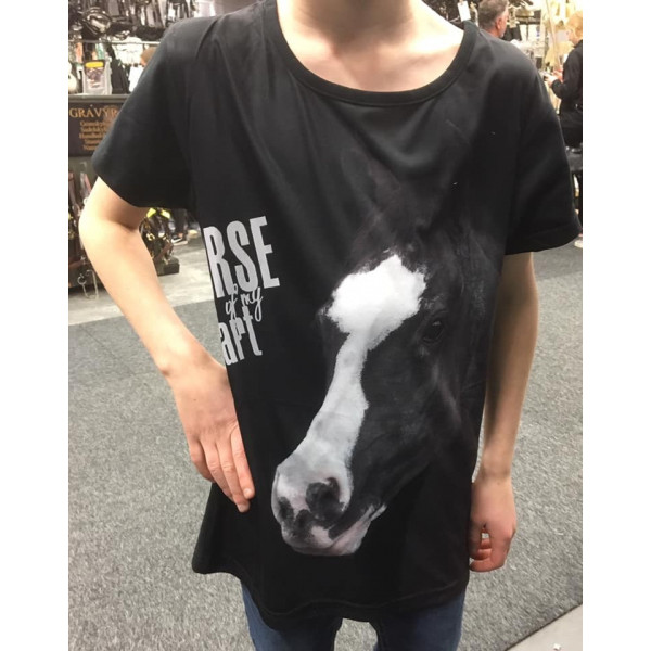 HORSY t-shirt barn med hästmotiv Horka Black