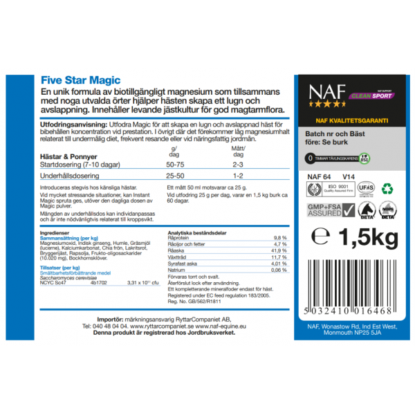 NAF Magic Pulver Ny & Förbättrad 1,5 kg