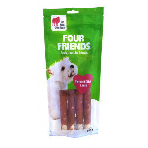 FourFriends Twisted stick med Lamb 25 cm 4-pack