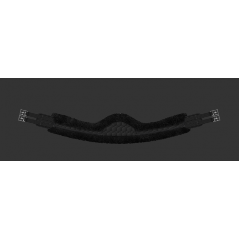 Mattes Crescent anatomisk sadelgjord med äkta fårskinn svart/svart