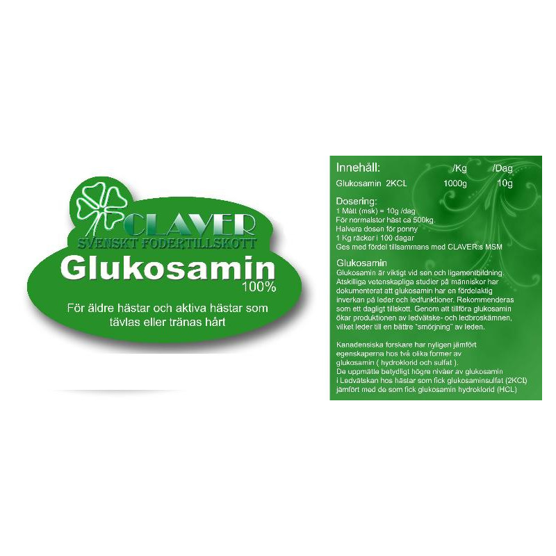 Glukosamin REFILL 100% pulver Claver 1 kg Glucosamin