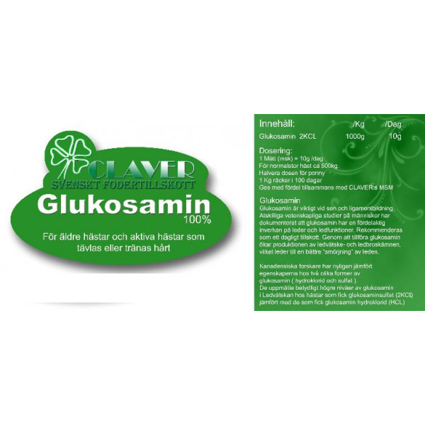 Glukosamin REFILL 100% pulver Claver 1 kg Glucosamin